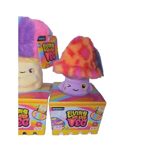 Living On The Veg Russ Kellytoy 3 Pk Mushroom Plush Series 1 Quinn Zeek Fey - Picture 12 of 12